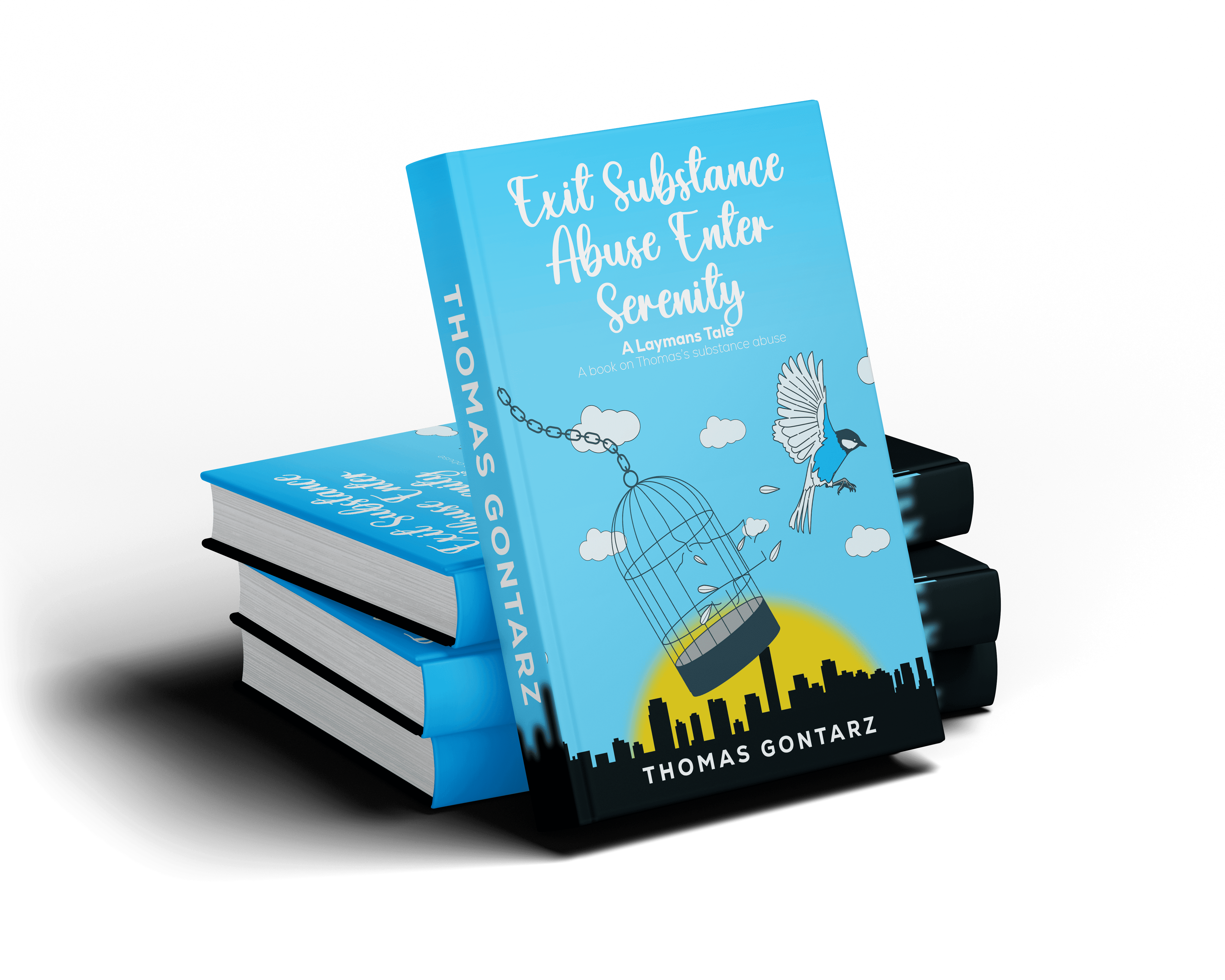 A lonely bird sits atop three books, with one book titled 